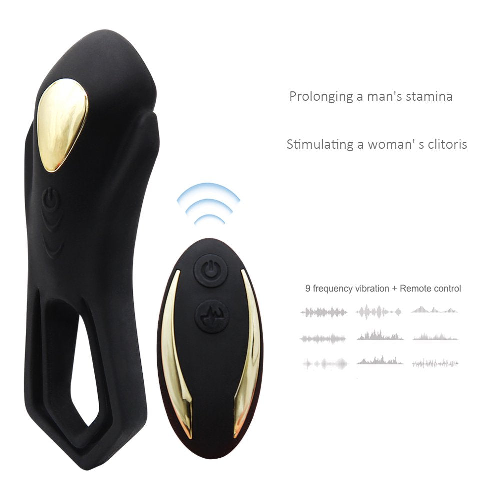 Vibrating Cock Ring Soft Stretchy Men'S Cock Ring for Harder Longer Stronger Erection Male Sex Toy Cock Rings for Sex Man Rechargeable to Please Her Black