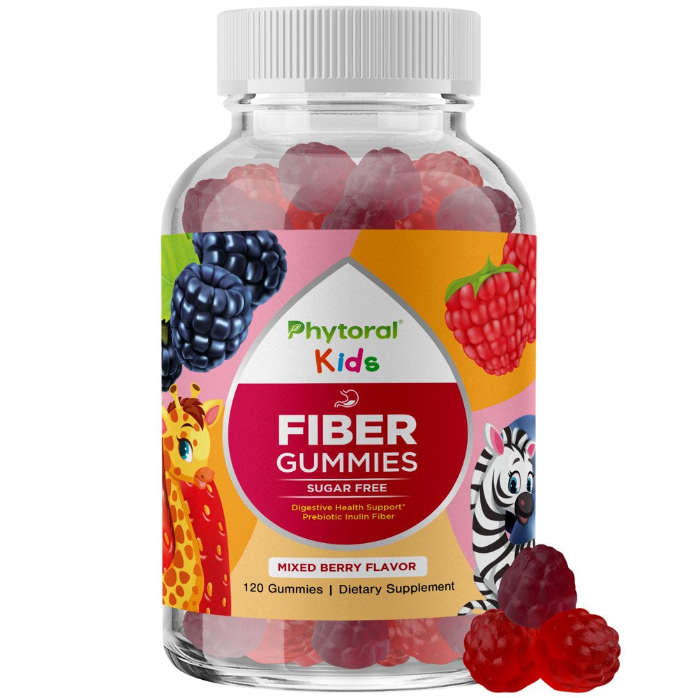 Sugar Free Fiber Gummies for Kids - Delicious and Nutritious Kids Fiber Gummies Sugar Free Supplement for Digestive and Immune Support - Non GMO Vegan Kosher Gluten Free Fiber Supplement Gummies