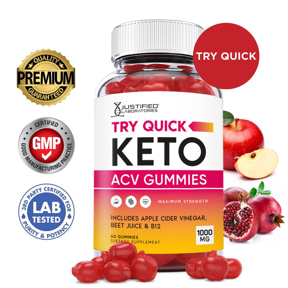 Try Quick Keto ACV Gummies 1000MG Dietary Supplement 60 Gummys