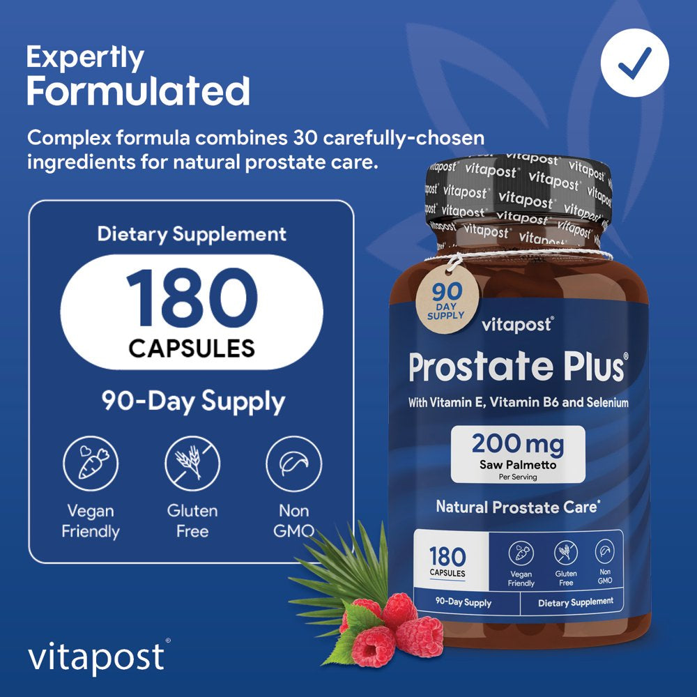 Vitapost Prostate plus Supplement with Zinc, Saw Palmetto, Pygeum - 60 Capsules