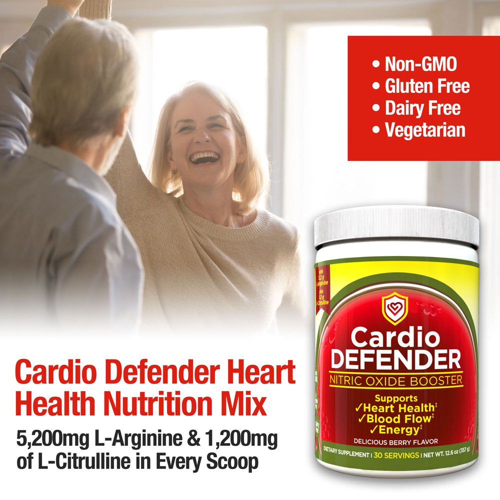 Cardio Defender - L-Arginine Powder with 5,200Mg L-Arginine per Serving- Heart Health Drink Mix