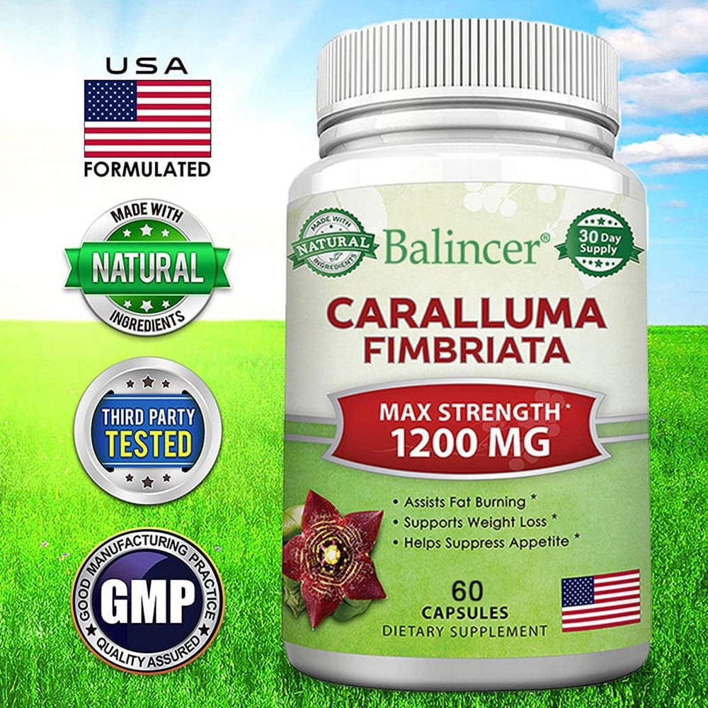 Balincer Caralluma Fimbriata 1200Mg, Natural Extract Weight Loss Diet Pill Supplement, Plant Root Appetite Suppressant and Pure Energy Booster, Maximum Strength Slim Fat Burner