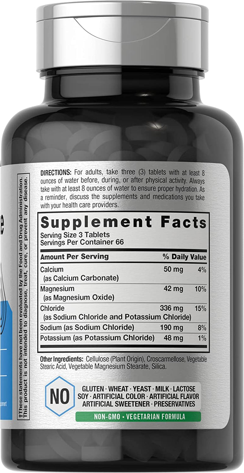 Electrolyte Tablets | 200 Count | Vegetarian | Keto-Friendly | Non-Gmo, and Gluten Free Hydration Supplement | by Horbaach