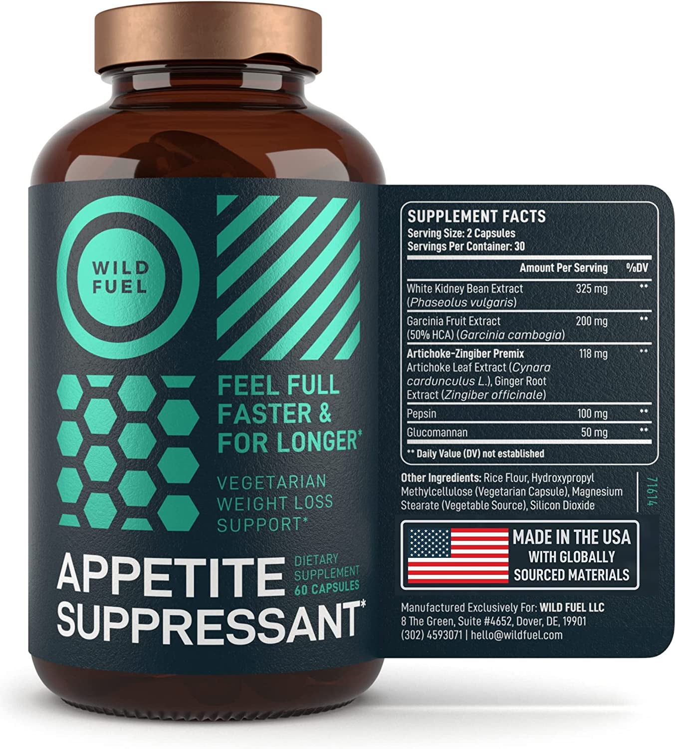 WILD FUEL Appetite Suppressant and Saffron Extract Capsules Bundle