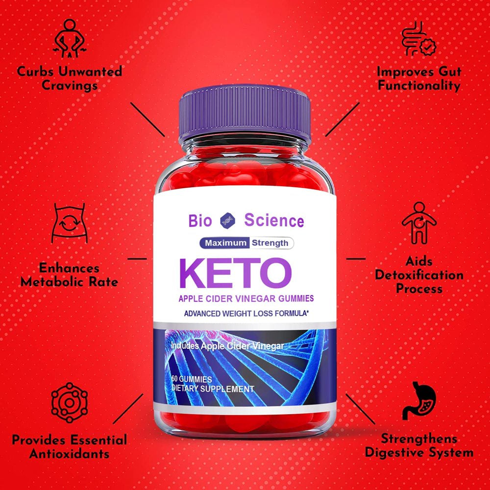 (5 Pack) Bioscience Keto ACV Gummies - Energy & Focus Boosting Dietary Supplements for Weight Management & Metabolism - Fat Burn - 300 Gummies