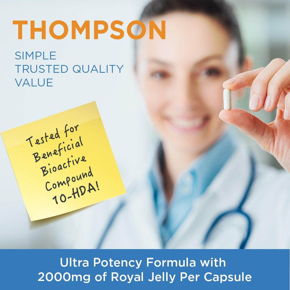 Thompson Royal Jelly, Ultra Potency, 2,000 Mg, 60 Vegetarian Capsules