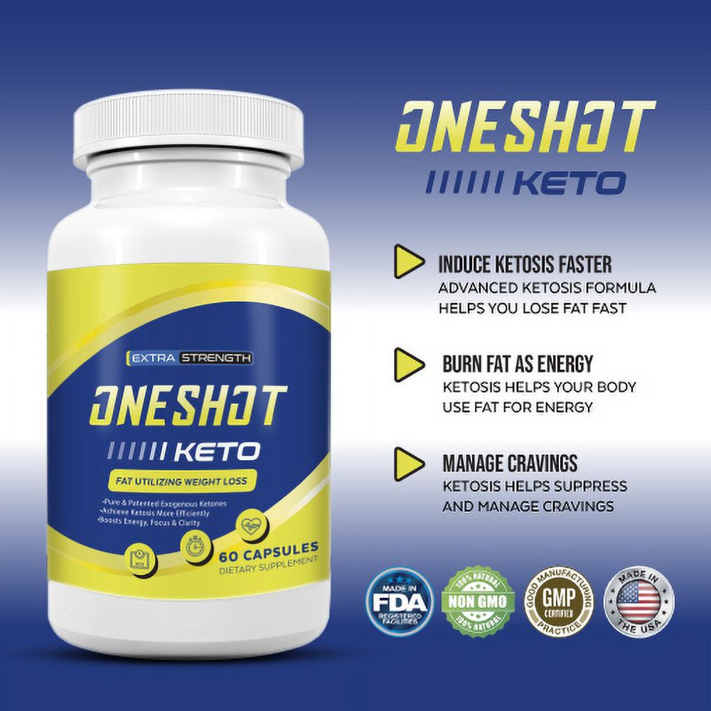 One Shot Keto Diet Pills Advanced Weight Loss Instant Keto Fast Ultra Keto Burn 60 Capsules