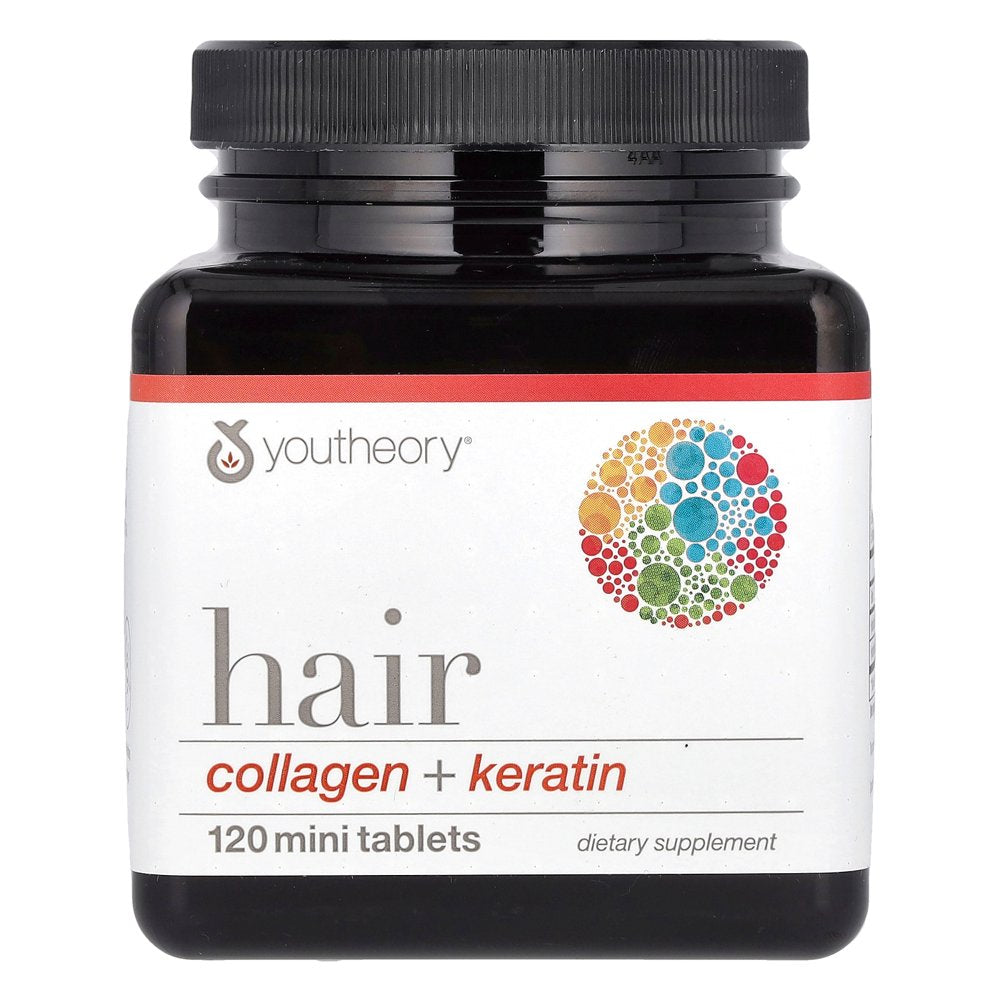 Youtheory Hair Collagen + Keratin Dietary Supplement, 120 Count