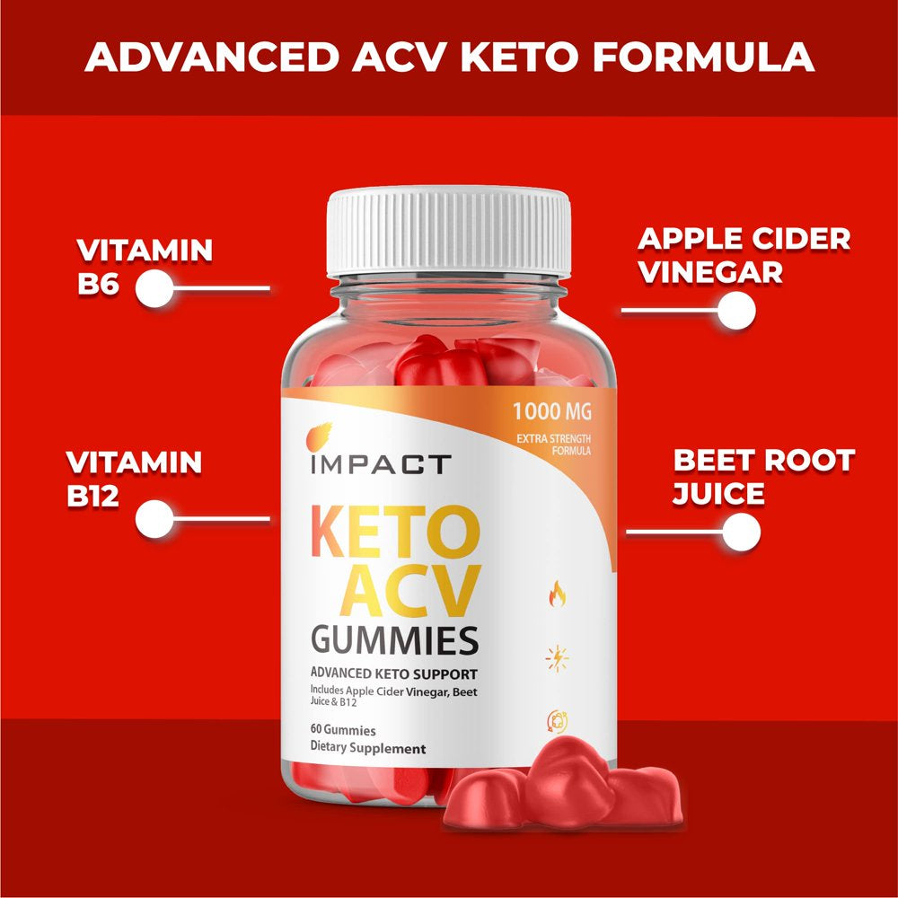 (5 Pack) Impact Keto ACV Gummies Advanced - Official Formula, Vegan Impact Keto plus ACV Gummies (300 Count)