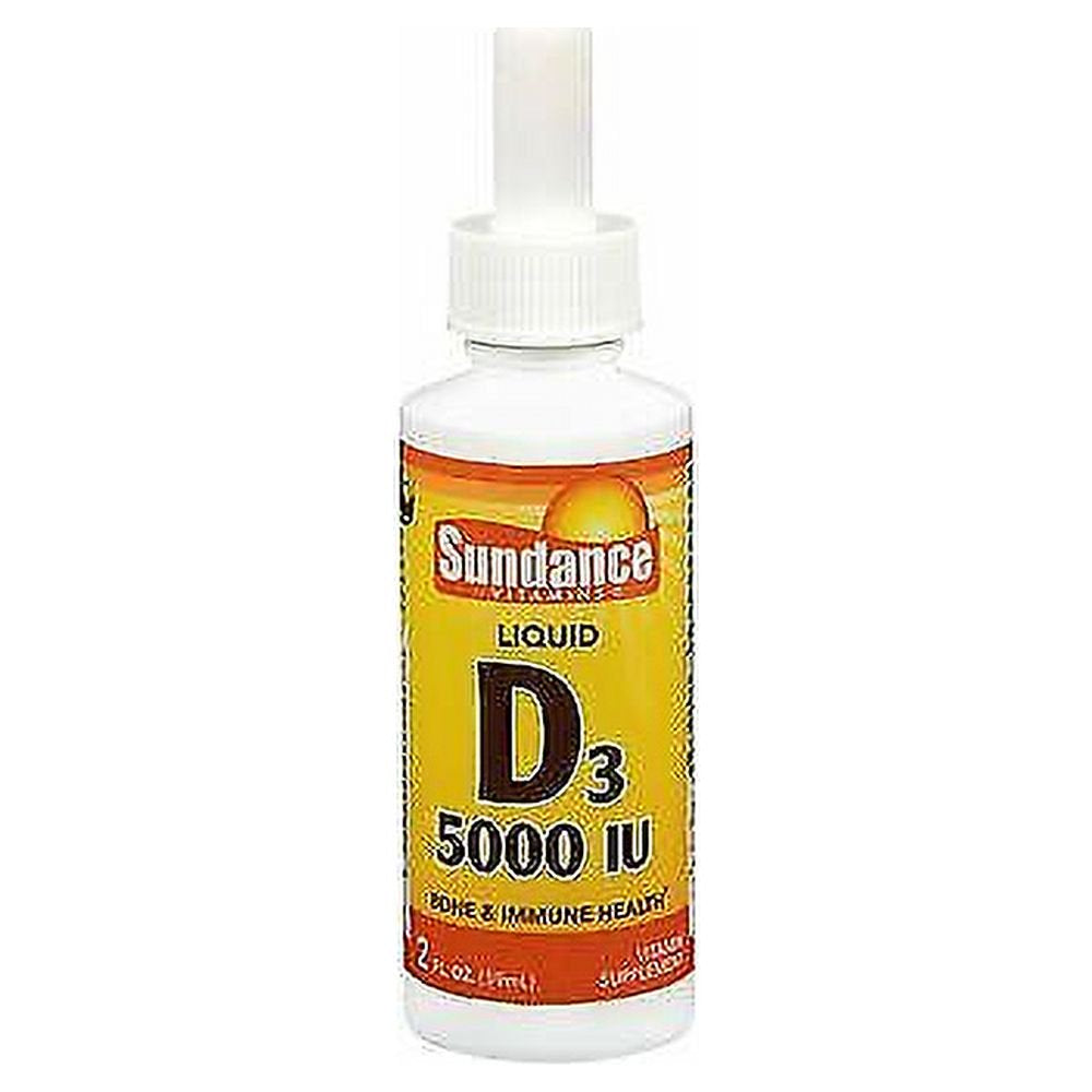 Sundance Vitamins D3 5000 IU Liquid, Bone Health, Gluten Free, 2Oz, 6-Pack