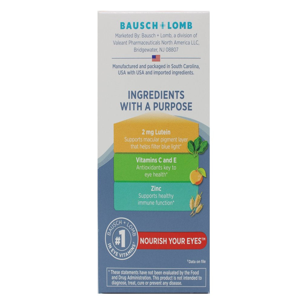 2 Pack - Bausch & Lomb Ocuvite Eye Vitamin & Mineral Supplement with Lutein 120 Ea