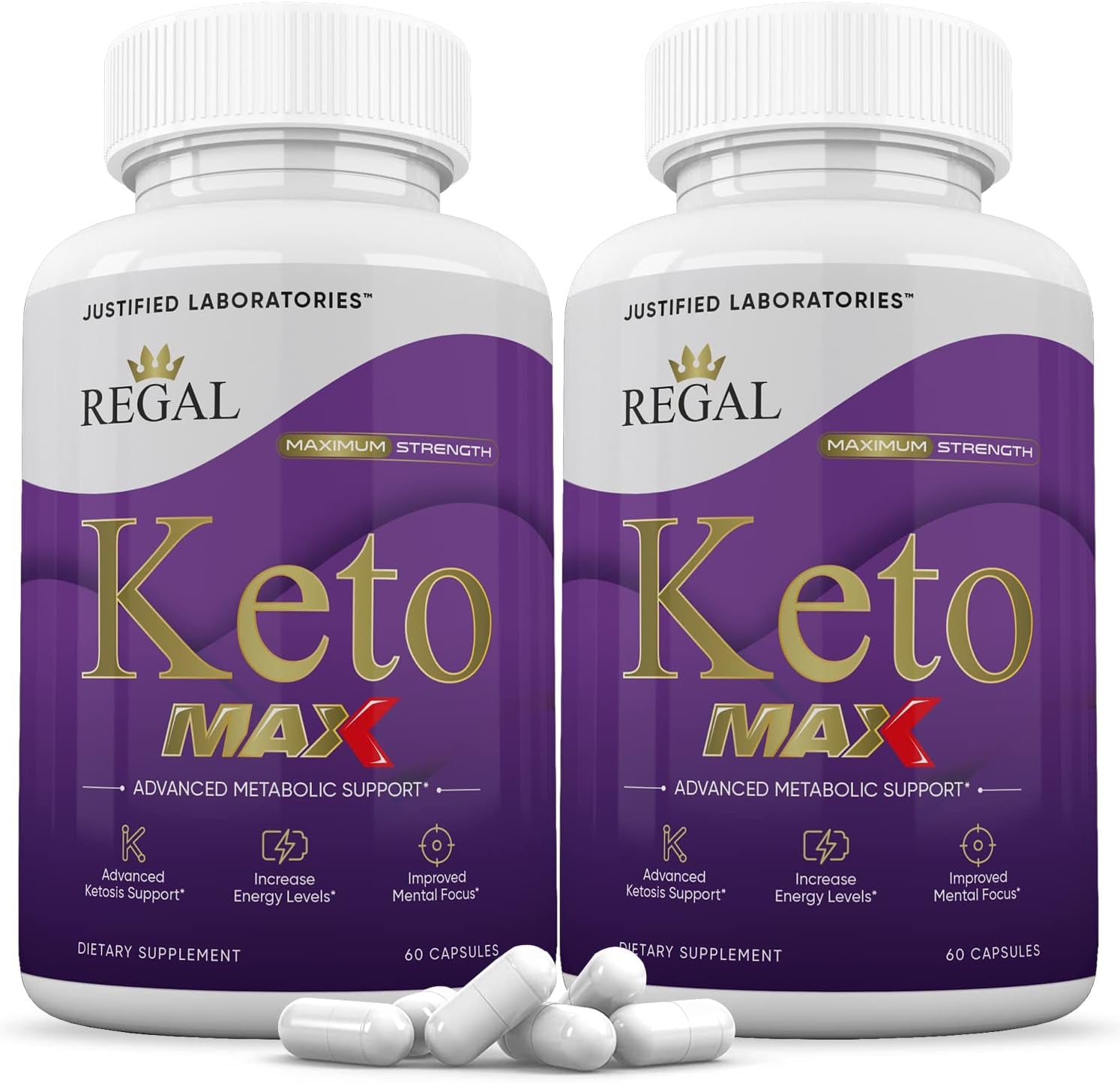 (2 Pack) Regal Keto Max Keto Pills 1200MG Includes Includes Apple Cider Vinegar Gobhb Exogenous Ketones Advanced Ketosis Support for Men Women 120 Capsules