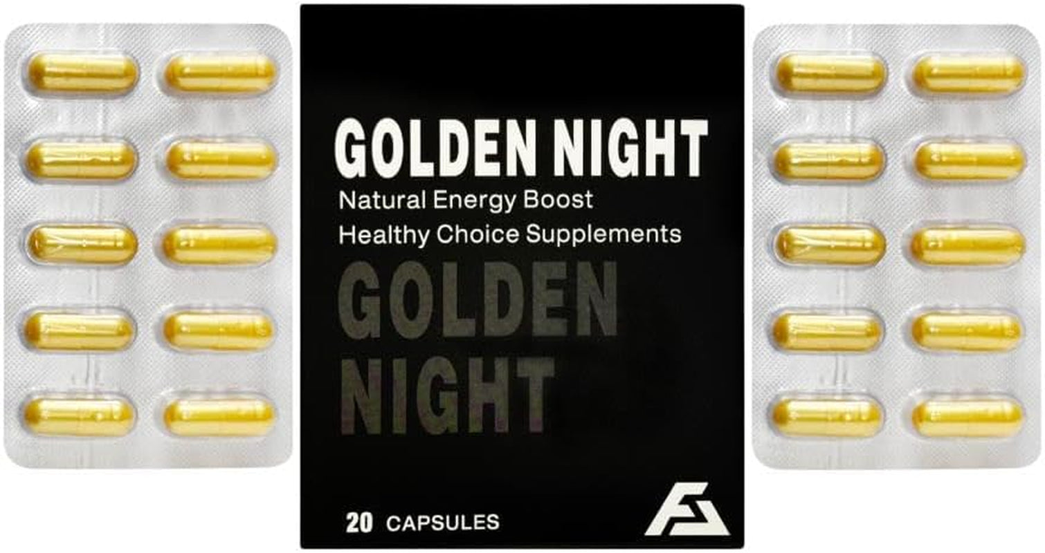 20 High Dose Natural Energy Boost Supplement, 20 Gold Caps