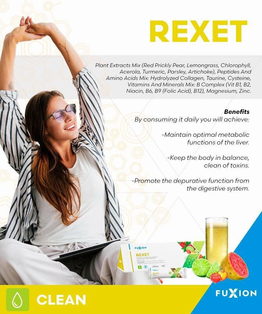 Fuxion Rexet-Protect Your Liver-Cleans and Detoxifies -28 Sticks-Ship