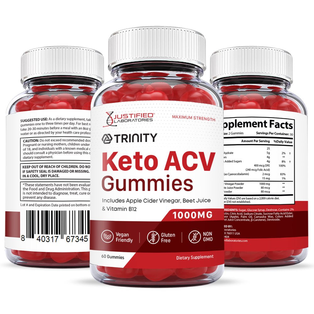 (5 Pack) Trinity Keto ACV Gummies 1000MG Dietary Supplement 300 Gummys