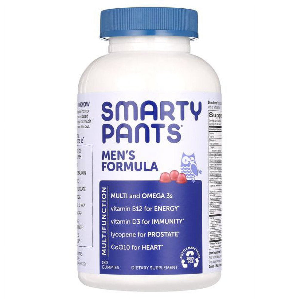 Smartypants Men'S Formula Multivitamin for Men 180 Gummies | One a Day Men Vitamins C, D3, Zinc, Omega 3, Coq10, B12 | Mens Vitamins for Energy, Prostate and Heart Health | Fruit Flavor Supplement