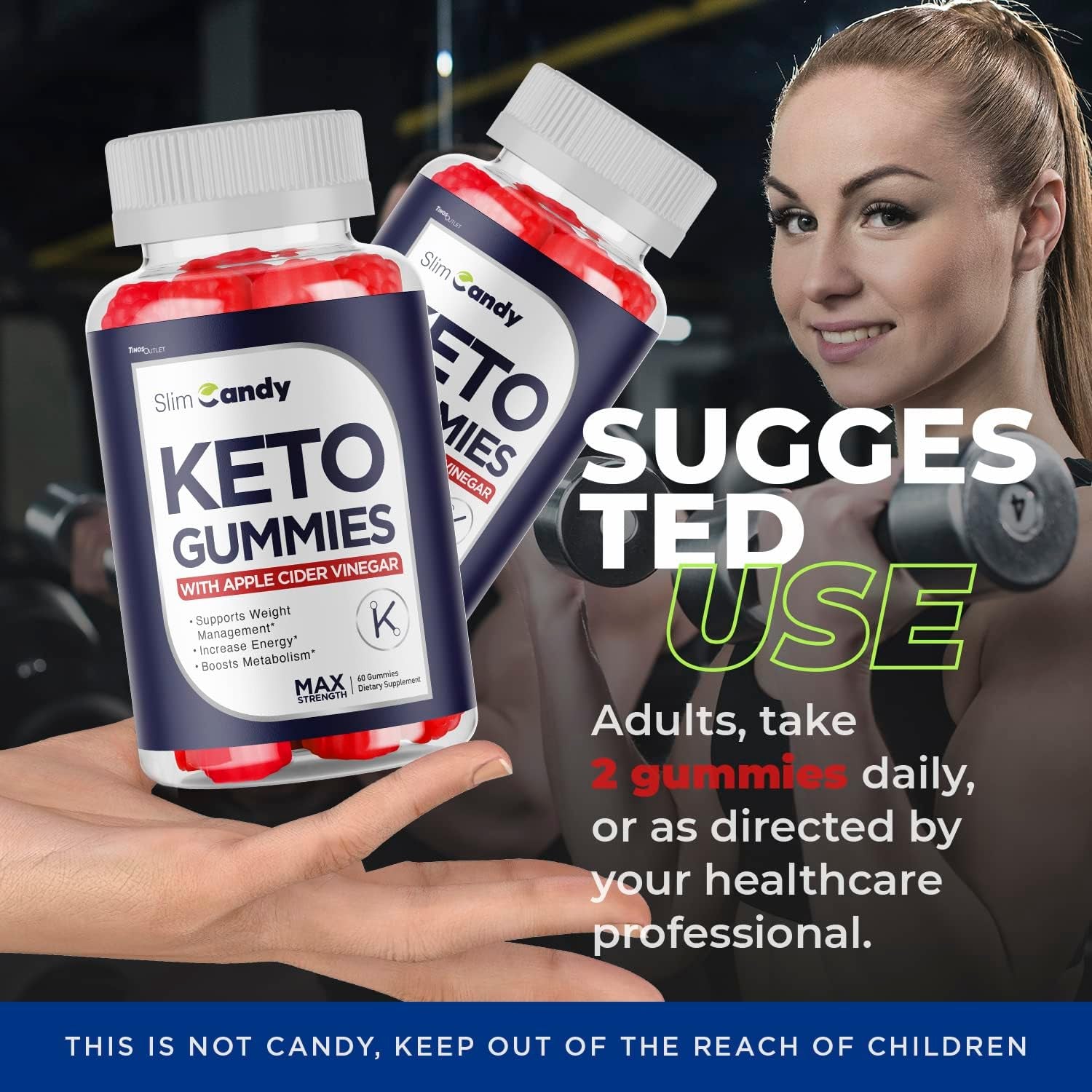 (2 Pack) Slim Candy - New Slim Candy Acv Keto Gummies to Health, Improved Formula Apple Cider Vinegar Slimcandy Keto Gummies, Luxe Slim Candy Gummy, for 60 Days Supply.