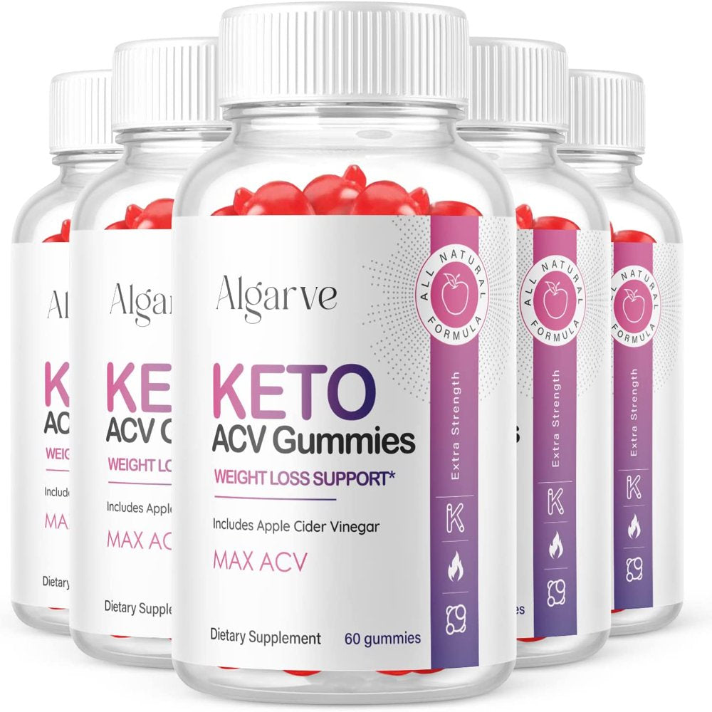 (5 Pack) Algarve Keto ACV Gummies - Supplement for Weight Loss - Energy & Focus Boosting Dietary Supplements for Weight Management & Metabolism - Fat Burn - 300 Gummies