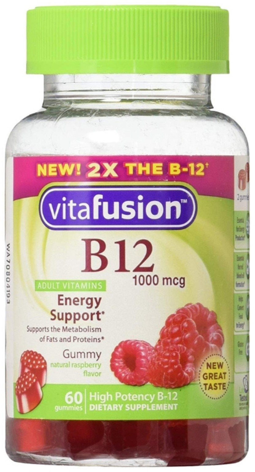 Vitafusion B-12 1000 Mcg Energy Support Supplement, 60 Ea (Pack of 6)