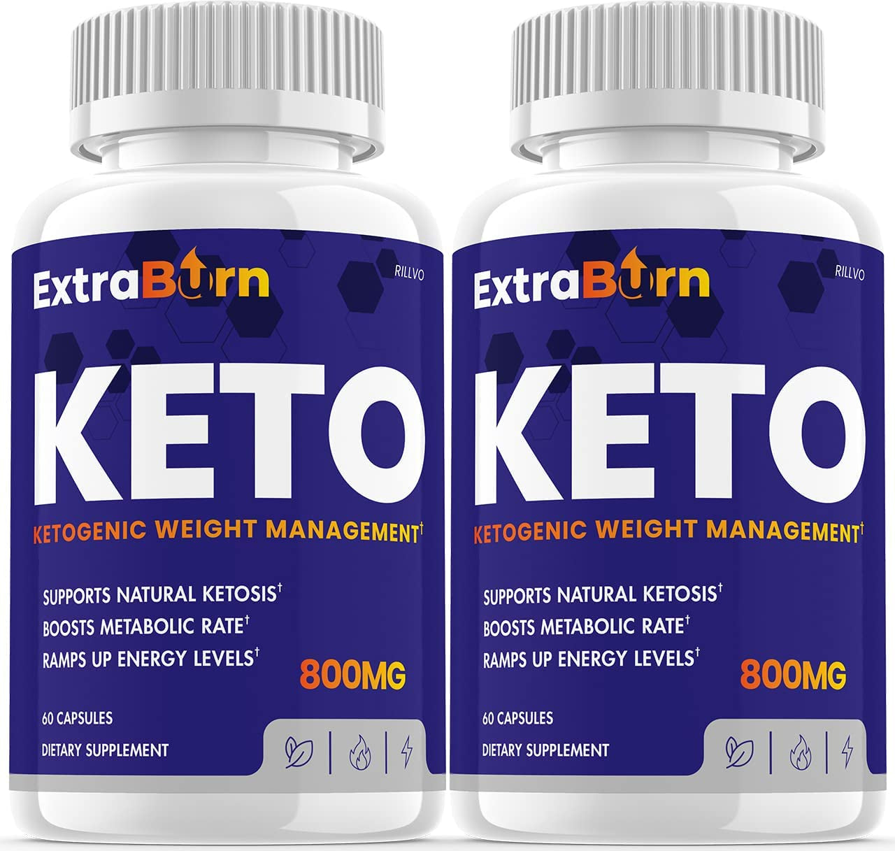 (2 Pack) Extra Burn Keto Pills, Advanced Ketogenic Formula (120 Capsules)