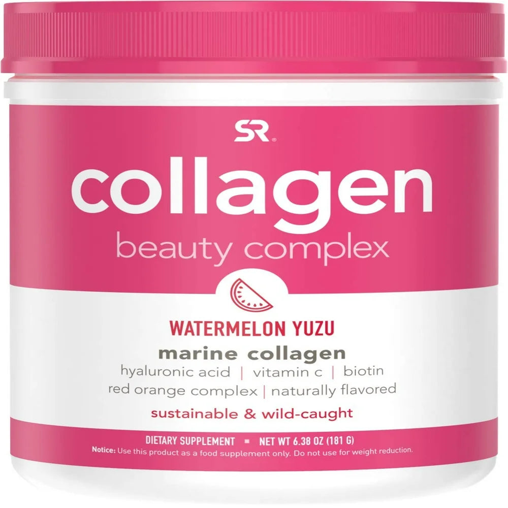 Sports Research Collagen Beauty Complex, Marine Collagen, Watermelon Yuzu, 6.38 Oz (181 G)