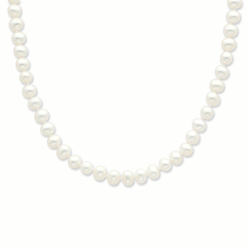 Sterling Silver Rhodium-Plated 6-7Mm White FWC Pearl Necklace QH4726