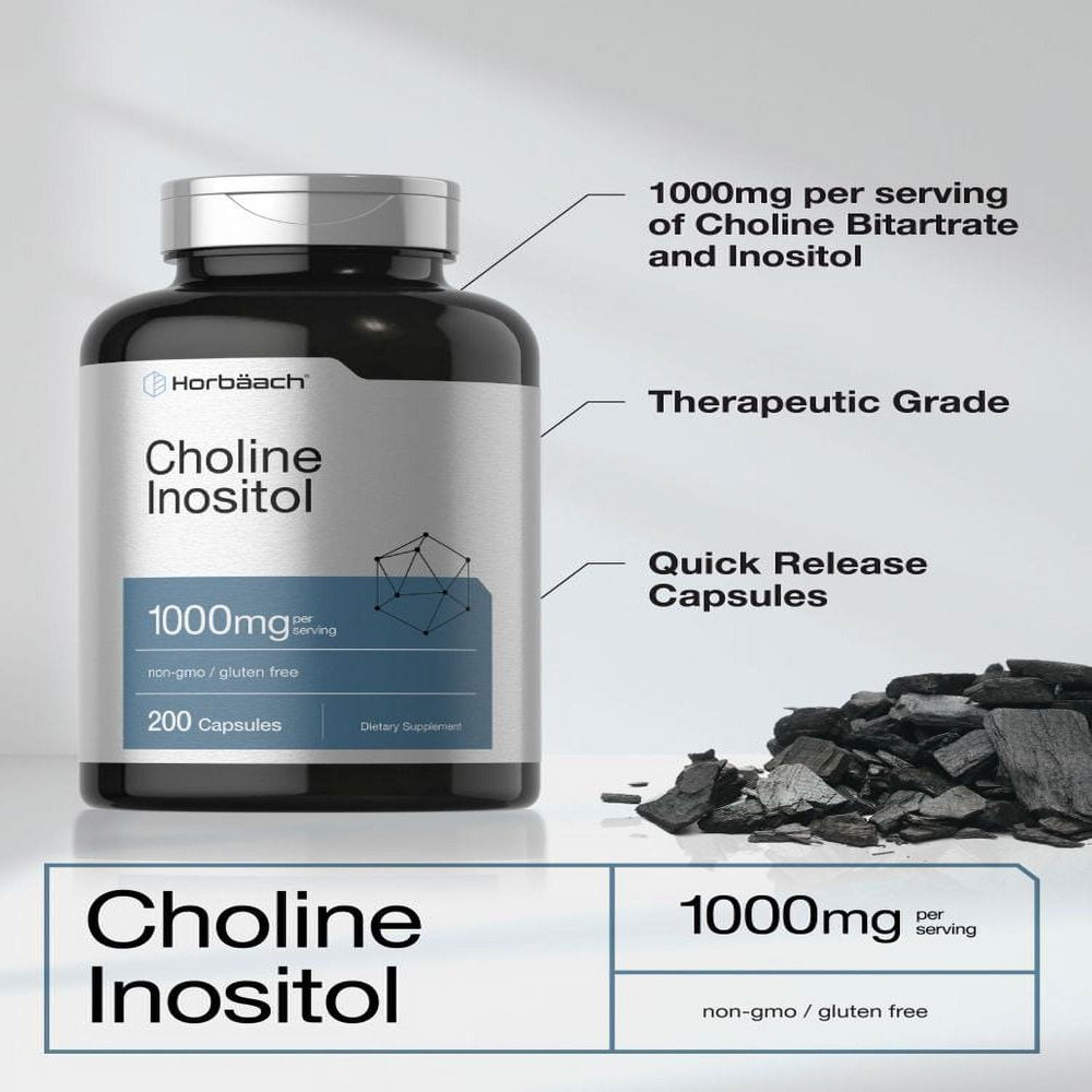 Choline and Inositol | 1000Mg | 200 Capsules | by Horbaach