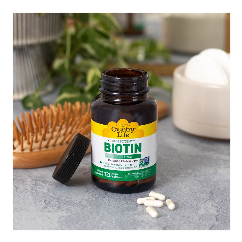 Country Life High Potency Biotin, 5 Mg, 120 Vegan Capsules