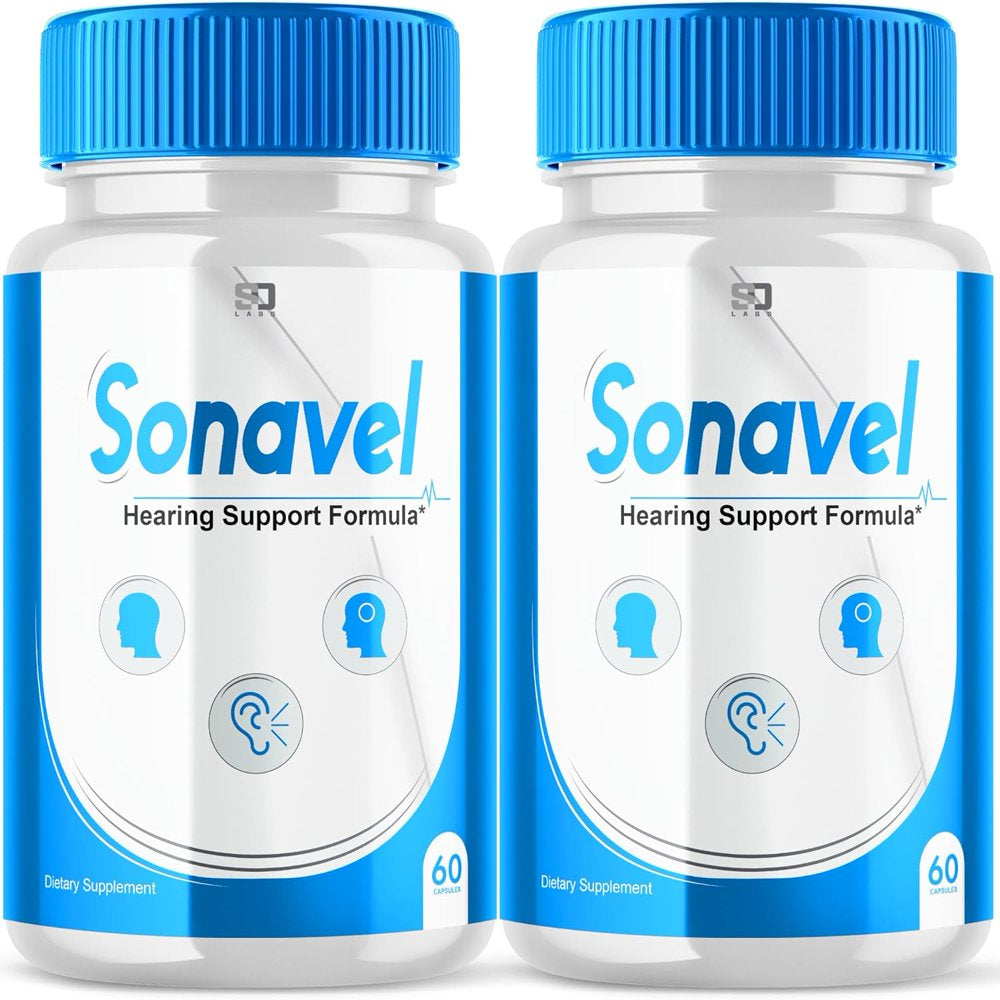 (2 Pack) Sonavel Supplement Pills- for Hearing Support Tinnitus - Premium Formula - White Color Pills and One Size - 120 Capsules