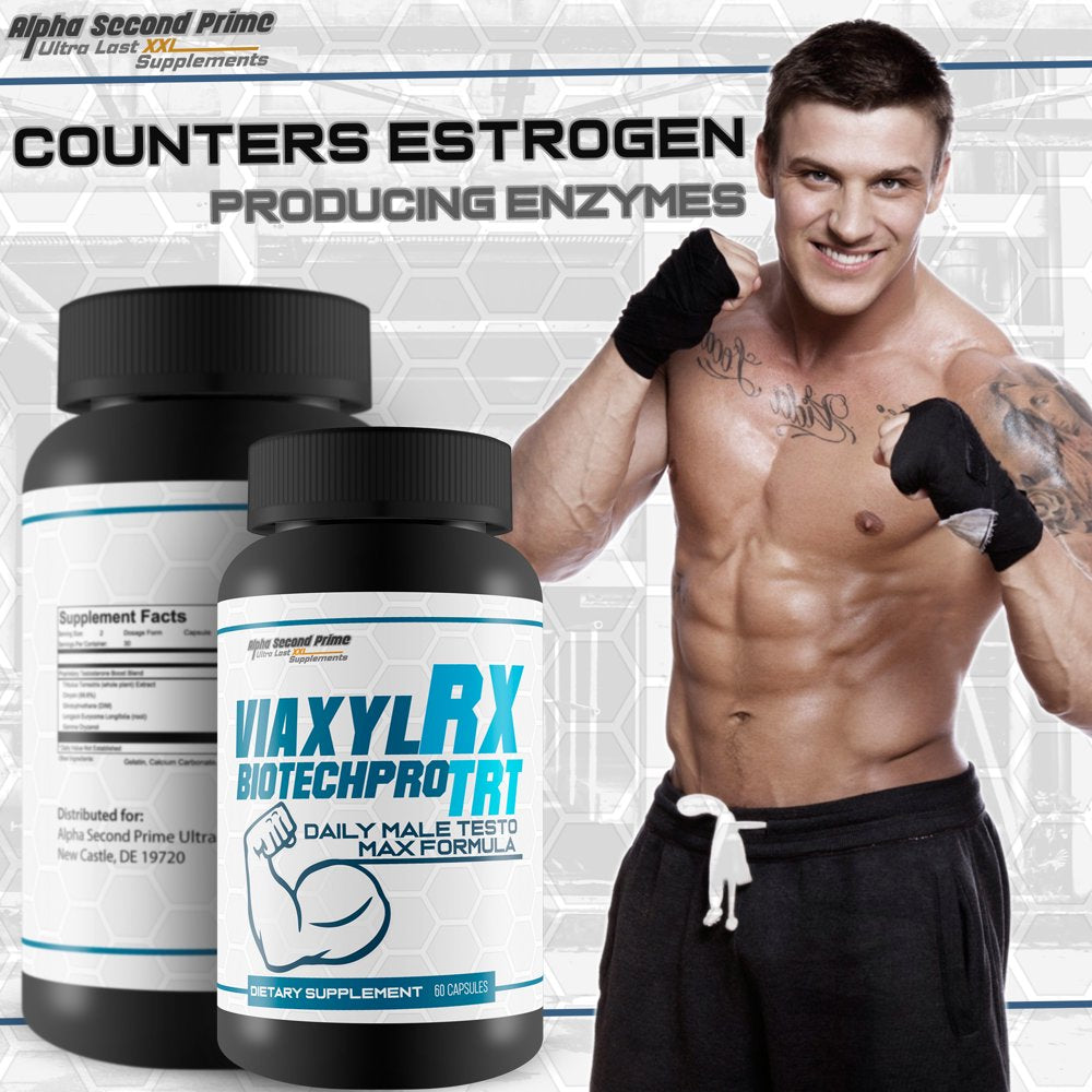 Viaxyl Rx Biotechpro Trt - Natural Testosterone Booster for Men and Women - Daily Male Testo Max Formula - Our Biotech Pro Pills Are Herbally Formulated to Support Natural Testosterone