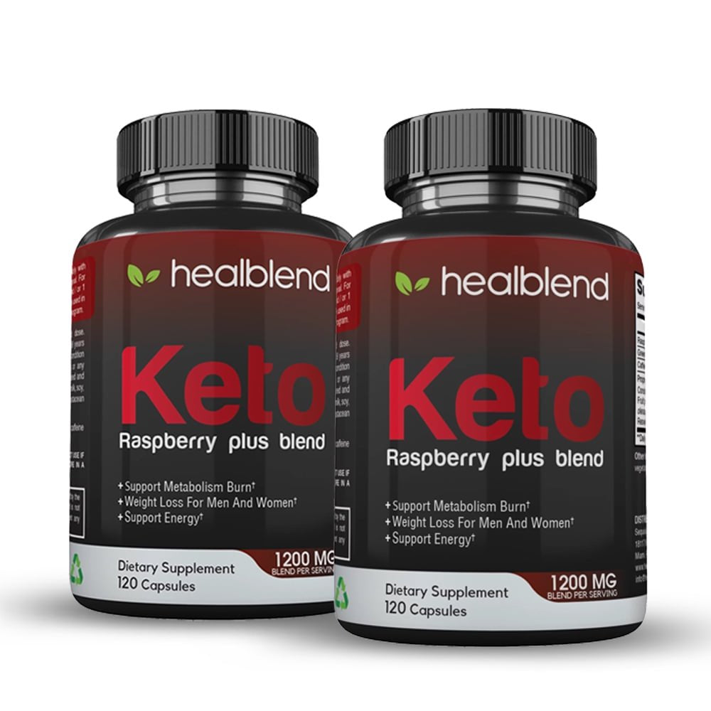 Healblend Raspberry Keto plus Supplement - Ketones Diet Pills, Advanced Weight Loss Support, Promotes Ketosis for Women and Men - 2-Pack