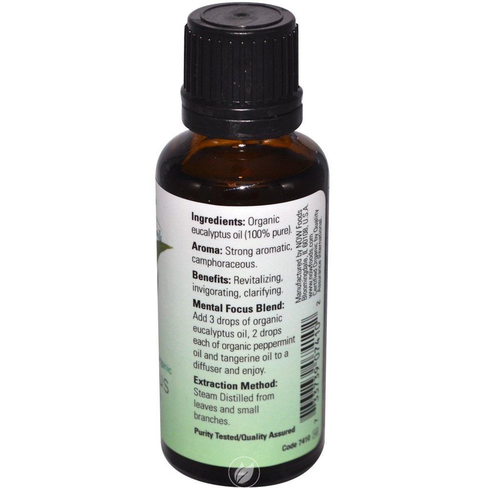 NOW Essential Oils Organic Eucalyptus Oil 1 Oz