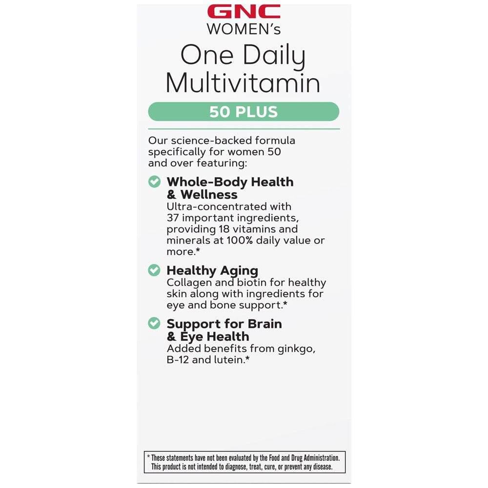 GNC One Daily Multivitamin 50 plus - 60 Caplets (60 Servings)