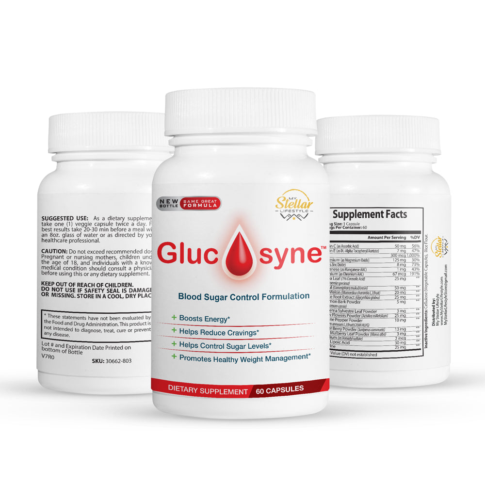 5 Pack Glucosyne Blood Sugar Control Formula Burn Fat, Reduce Cravings Lower Glucose-60 Capsules X5