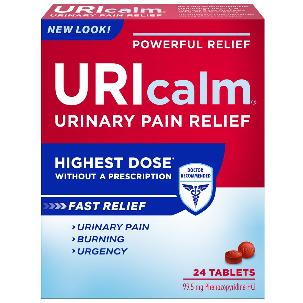 URICALM Maximum Strength Urinary Pain Relief Tablets, 24 Ct