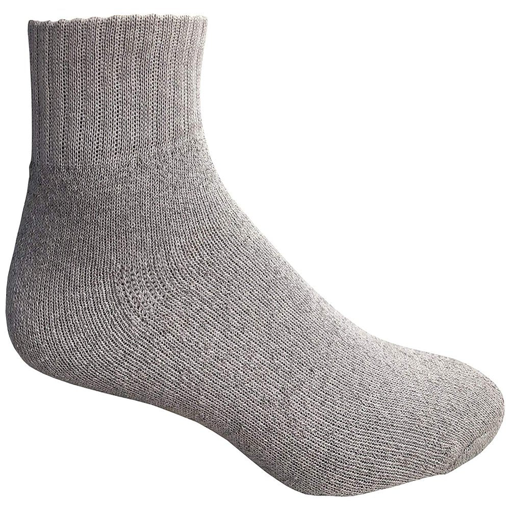 12 Pairs of Yacht & Smith Mens Diabetic Ankle Socks, Low Cut Athletic Sport Sock (Gray)