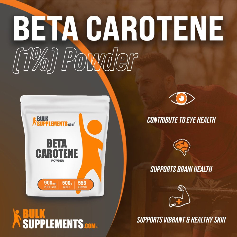 Bulksupplements.Com Beta Carotene Powder, 900Mg - Vitamin a Supplement - Supports Vision Health (500G - 558 Servings)