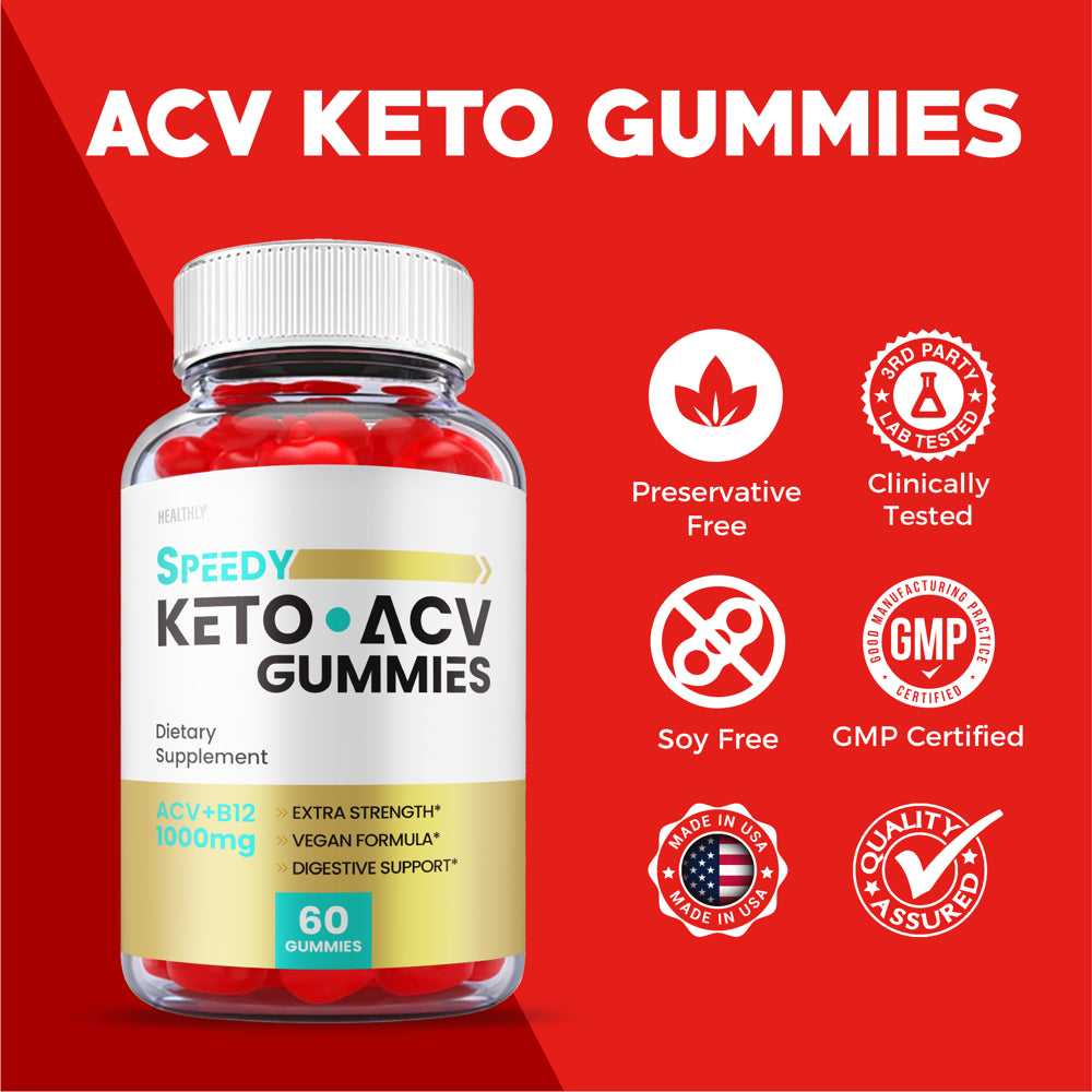 (2 Pack) Speedy Keto ACV Gummies, Advanced Weight Loss Support with Apple Cider Vinegar B12 1000 Mg, Speedy Keto ACV Gummy, 120 Gummies