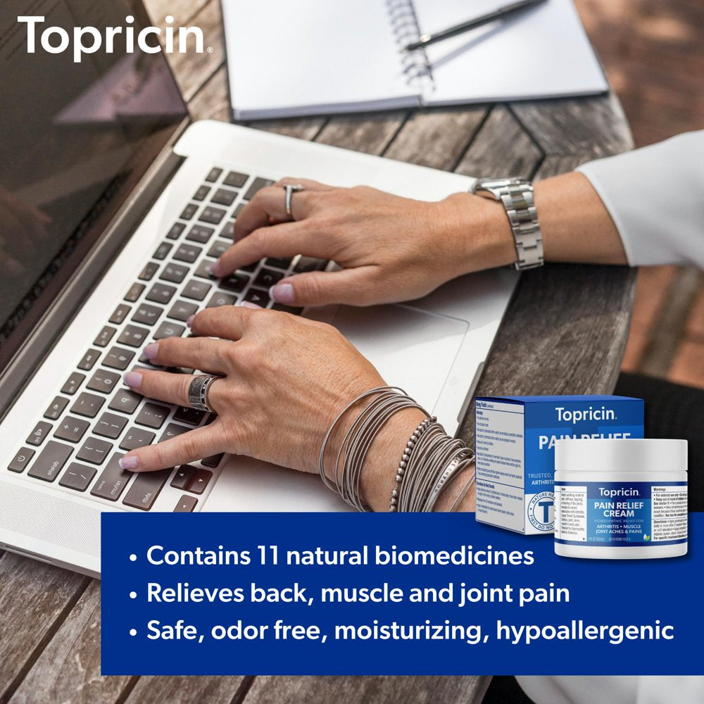 Topricin Pain Relief Cream, 4.0 Oz