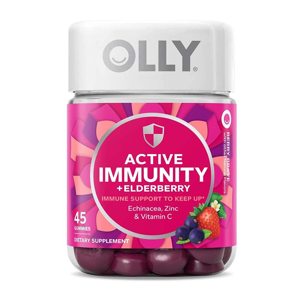 Olly Active Immunity + Elderberry Support Gummies, Berry Brave, 45 Ea