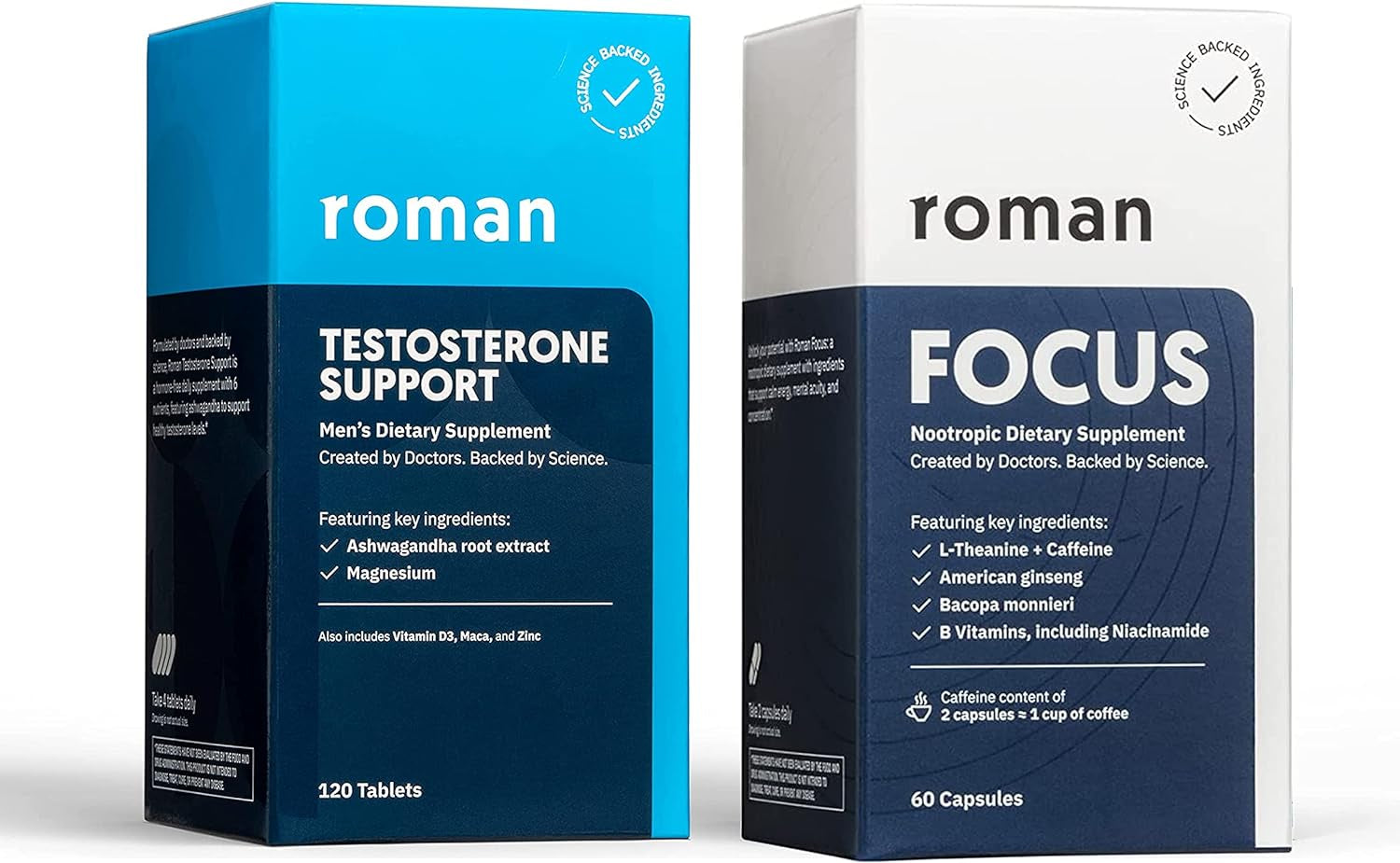 Roman Testosterone Support and Focus Bundle | Men'S Daily Nutritional Supplements to Support T-Levels, Muscle Health, Calm Energy and Concentration