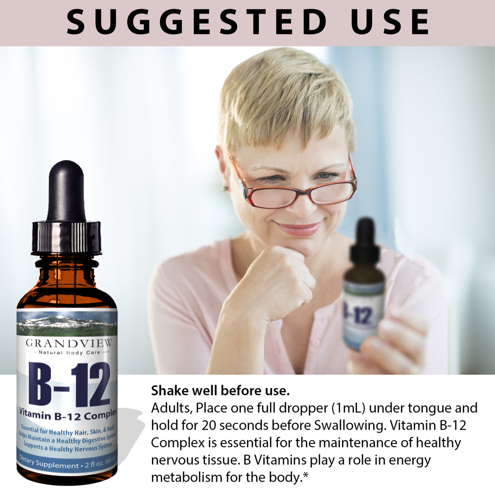 Vitamin B12 Complex Liquid Drops 2 Pack - Best Way to Instantly Boost Energy Levels and Speed up Metabolism