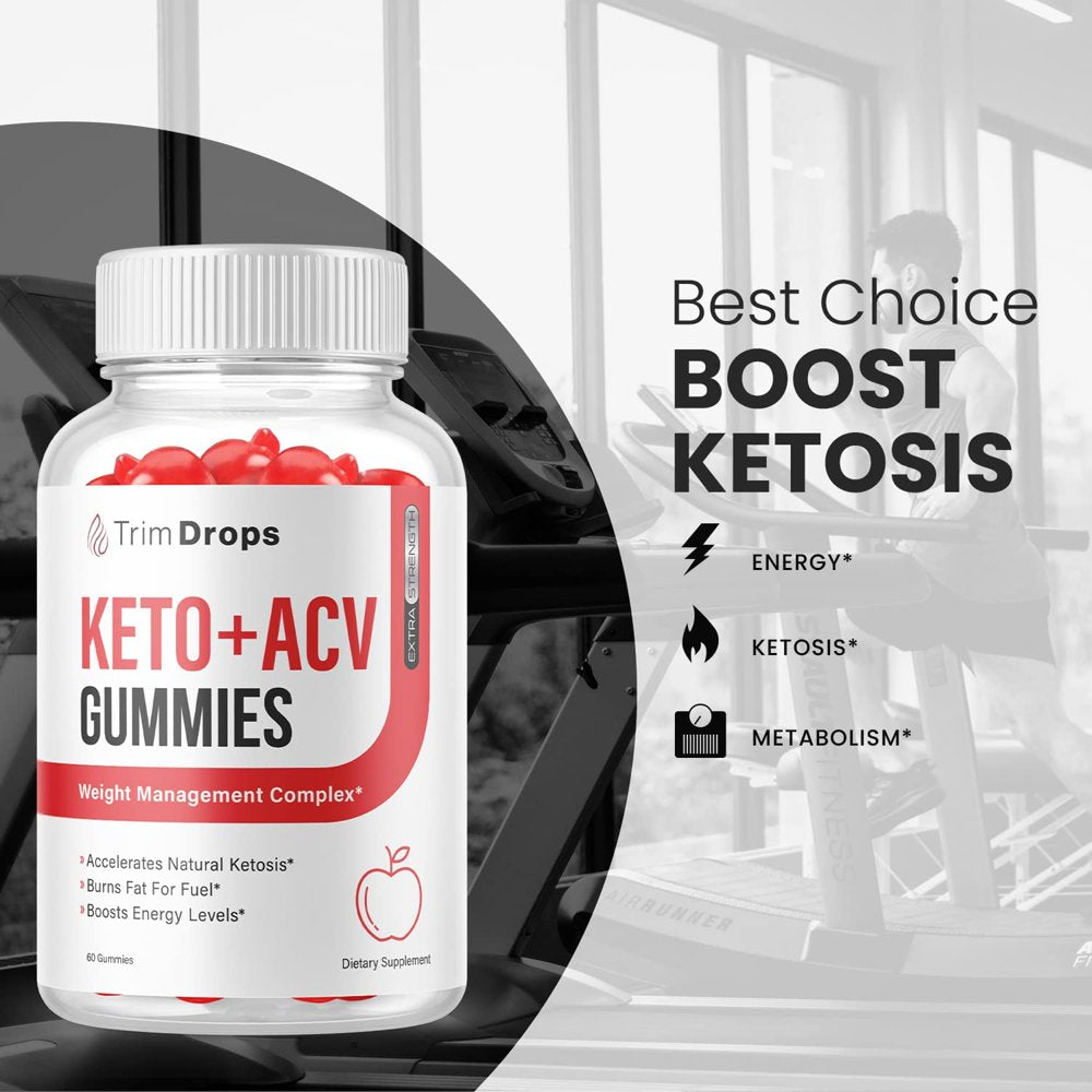 (3 Pack) Trim Drops Keto ACV Gummies - Supplement for Weight Loss - Energy & Focus Boosting Dietary Supplements for Weight Management & Metabolism - Fat Burn - 180 Gummies