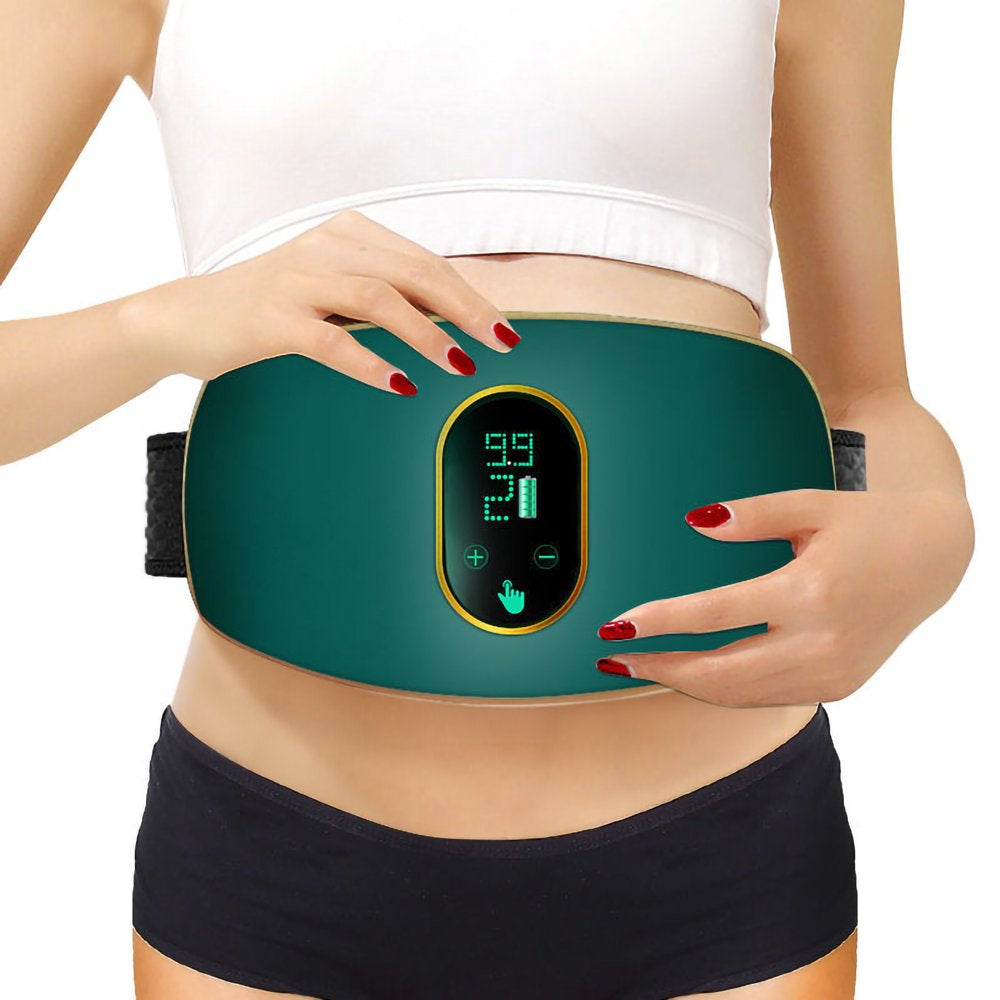 Slimming Belt Weight Loss Belt Massage Belt Slimming Belt Portable Weight Loss Machine Electrical Vibrating Abdominal Massager with 3 Mode for Women Green