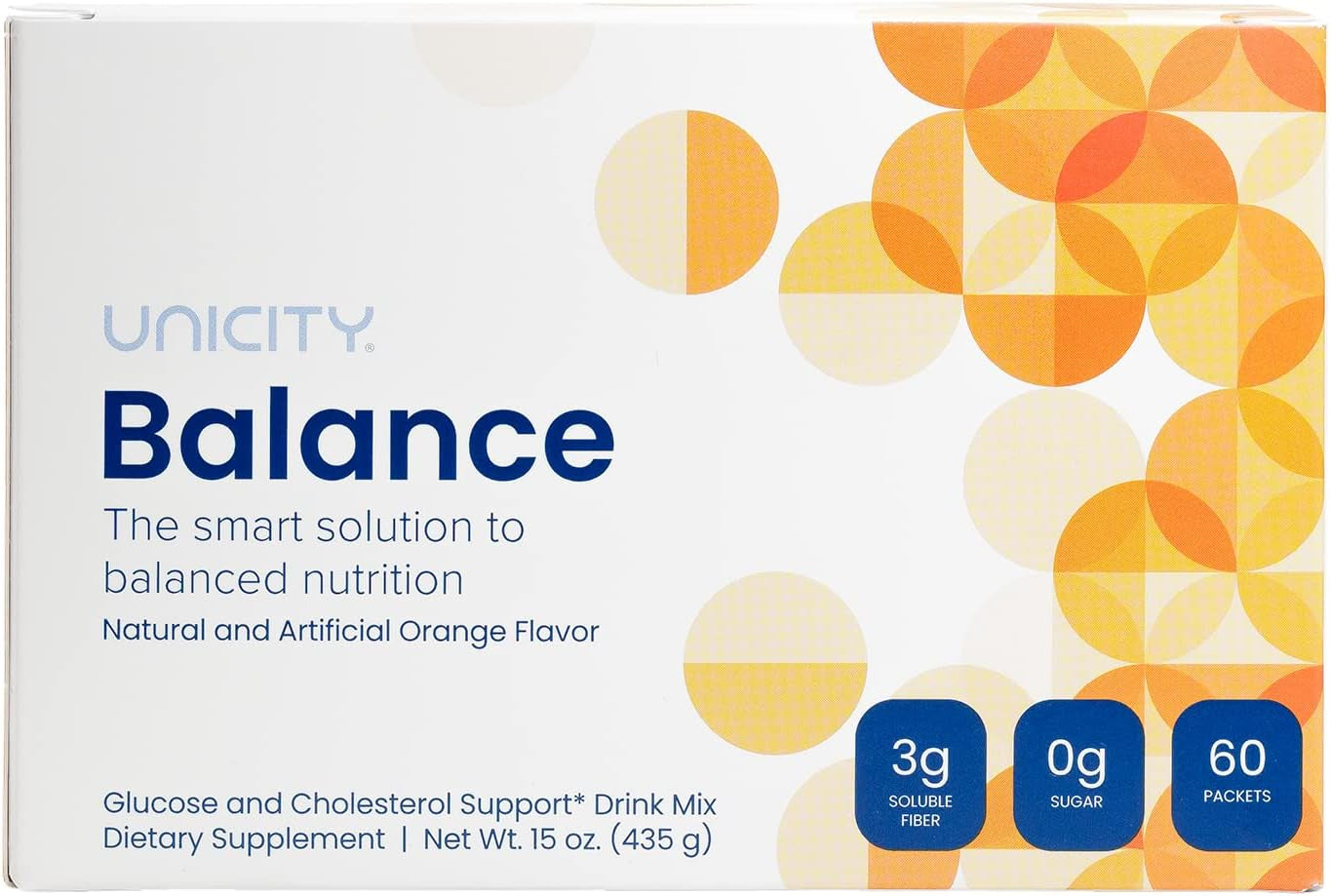 UNICITY BALANCE ORANGE - Stay Full Longer by Slowing Carbohydrate Absorption (60 Packets). Helps Support a Healthy Digestive System and Keeps Your Body Well Maintained (30-Day Supply)