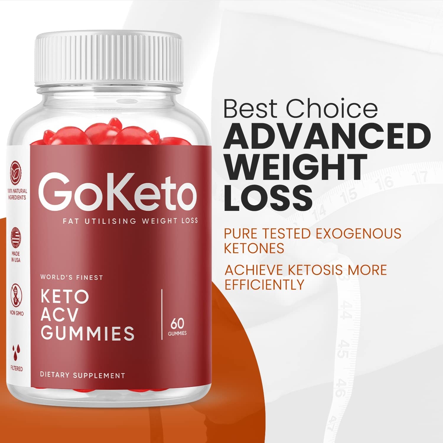 (2 Pack) Go Keto ACV Gummies - Goketo Gummies with ACV, Go Keto Ketosis Gummies with Apple Cider Vinegar - Vegan, Non GMO - Advanced Formula Ketogenic (120 Capsules)