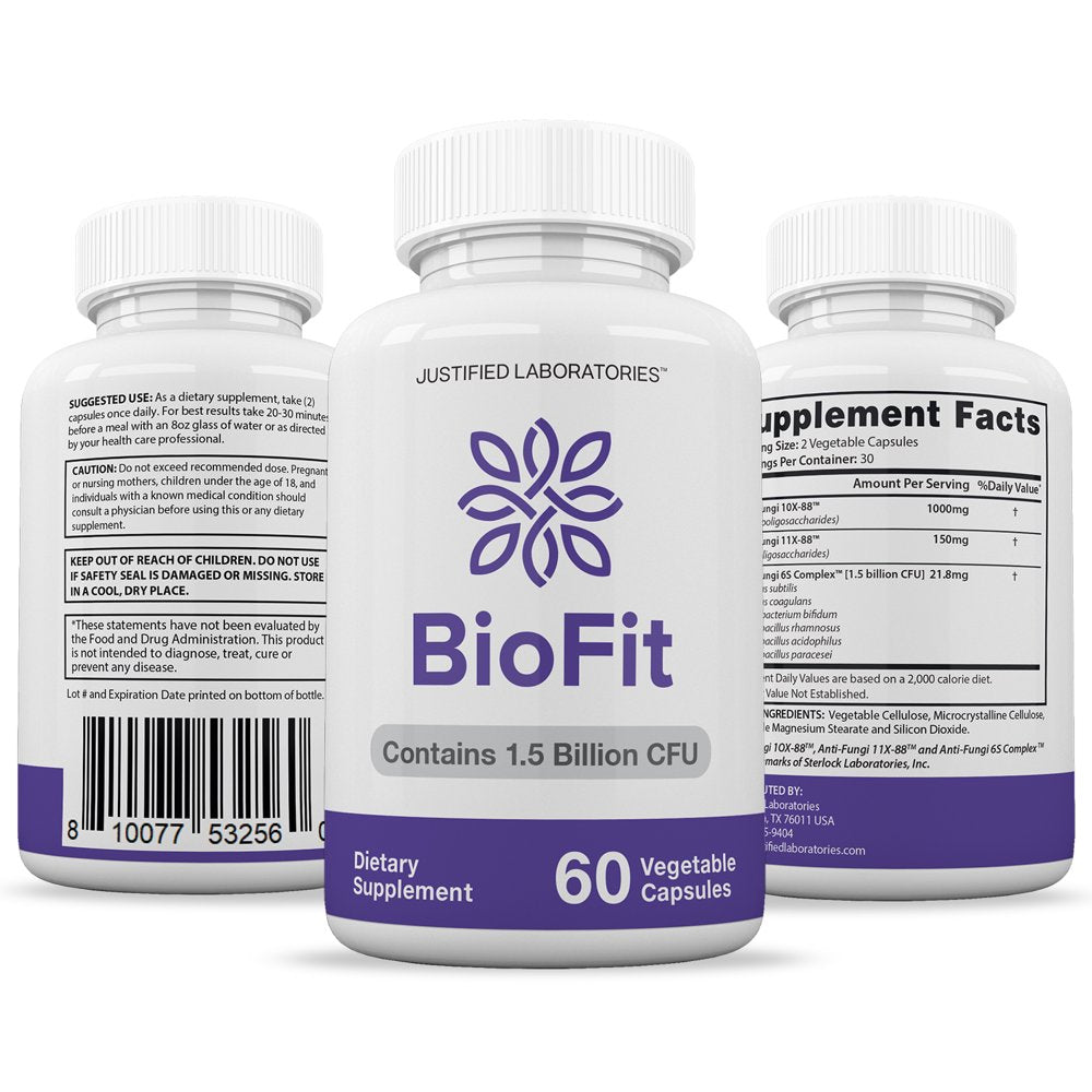 (2 Pack) Biofit Probiotic 1.5 Billion CFU Bio Fit Supplement for Men & Women 120 Capsules