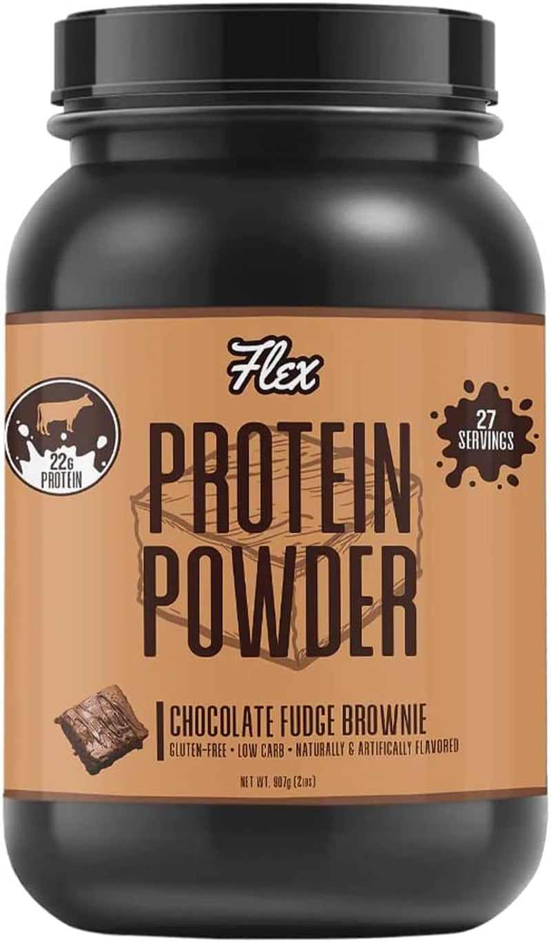 Whey Protein Powder, Chocolate Fudge Brownie | Low Net Carbs, Gluten Free, No Sugar Added | 2 Lb - 27 Servings