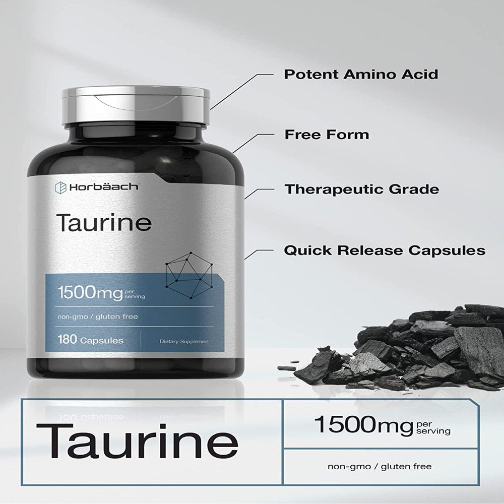 Taurine 1500Mg | 180 Capsules | by Horbaach